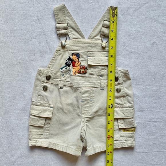 SOLD (on Depop) Disney Winnie the Pooh Treasure Hunt Overalls Shortalls 12M - Picture 10 of 11